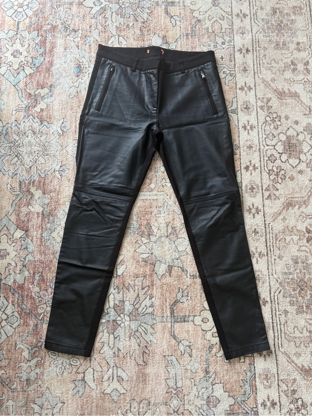 Black Faux Leather Slim Fit Pants
